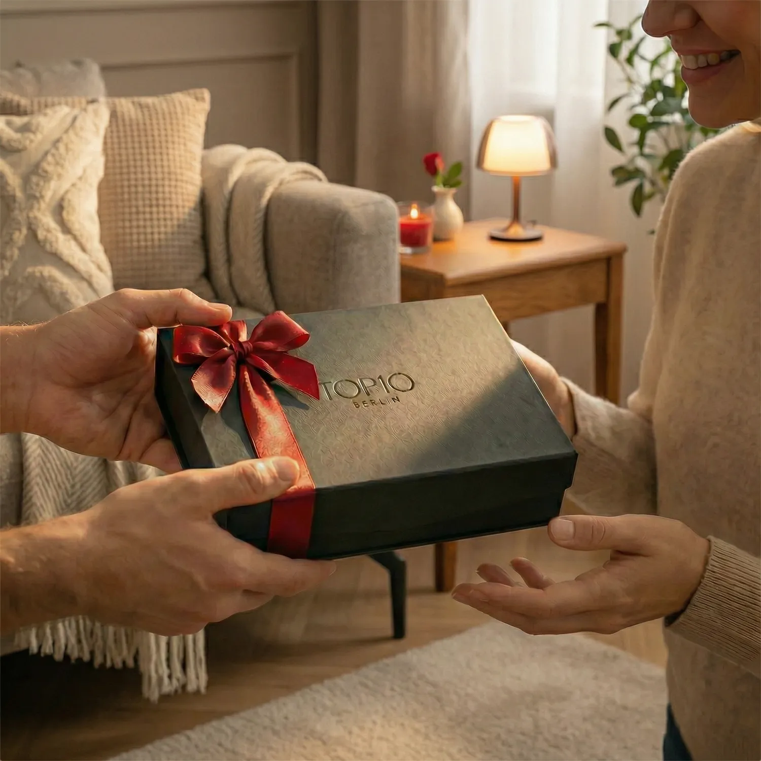 Top10 Experience Box gifted in cozy living room
