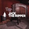 Eine düstere Gasse im Stil des viktorianischen Londons mit dem Schriftzug "Jack The Ripper"